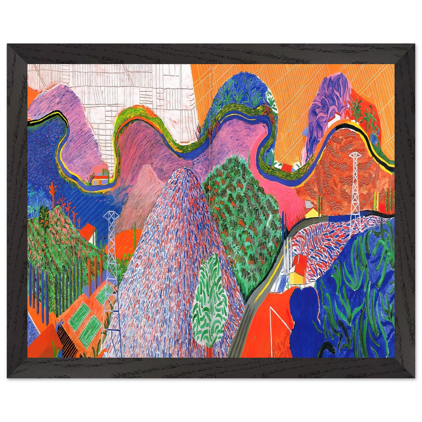 David Hockney - David Hockney Wall art - 20x25 cm / 8x10 inches - Premium Wooden Framed Poster With Fine Art Paper-canvas - Wood frame