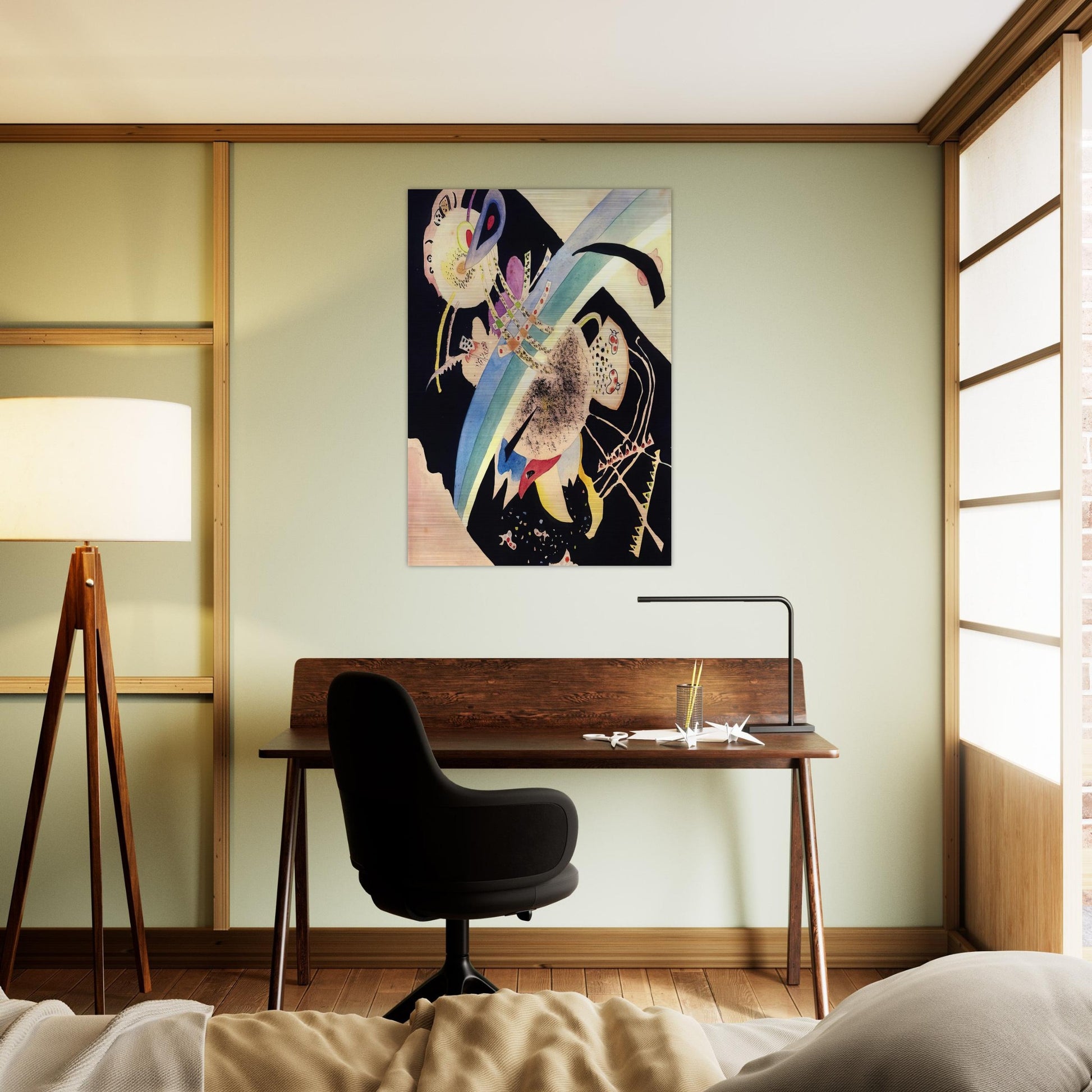 STUDY FOR CIRCLES ON BLACK 1921 - Wassily Kandinsky Brushed Aluminum Print - 70x100 cm / 28x40 inches | Wassily Kandinsky Aluminum Print | Wassily Kandinsky Prints