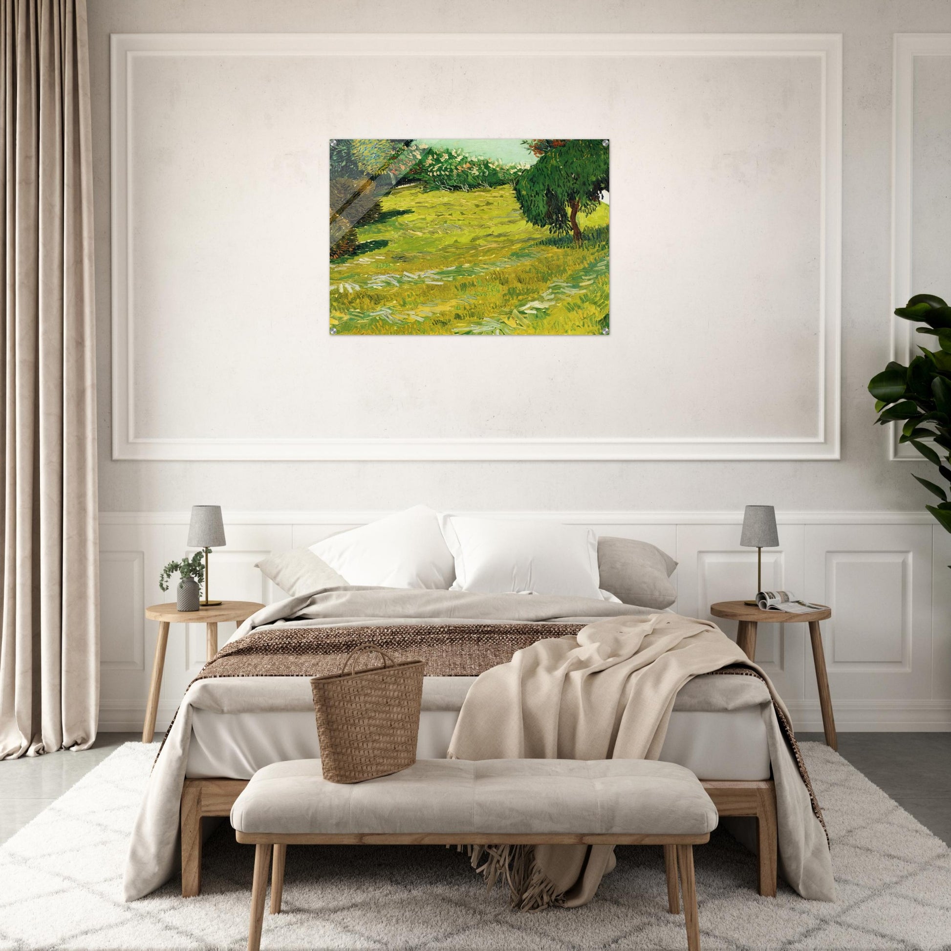 Garden with Weeping Willow - Vincent van Gogh Acrylic Print - 70x100 cm / 28x40″ inches