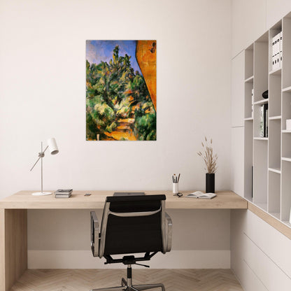 Bibemus. The Red Rock - Paul Cézanne Brushed Aluminum Print - 70x100 cm / 28x40 inches | Paul Cézanne Aluminum Print | Paul Cézanne Prints