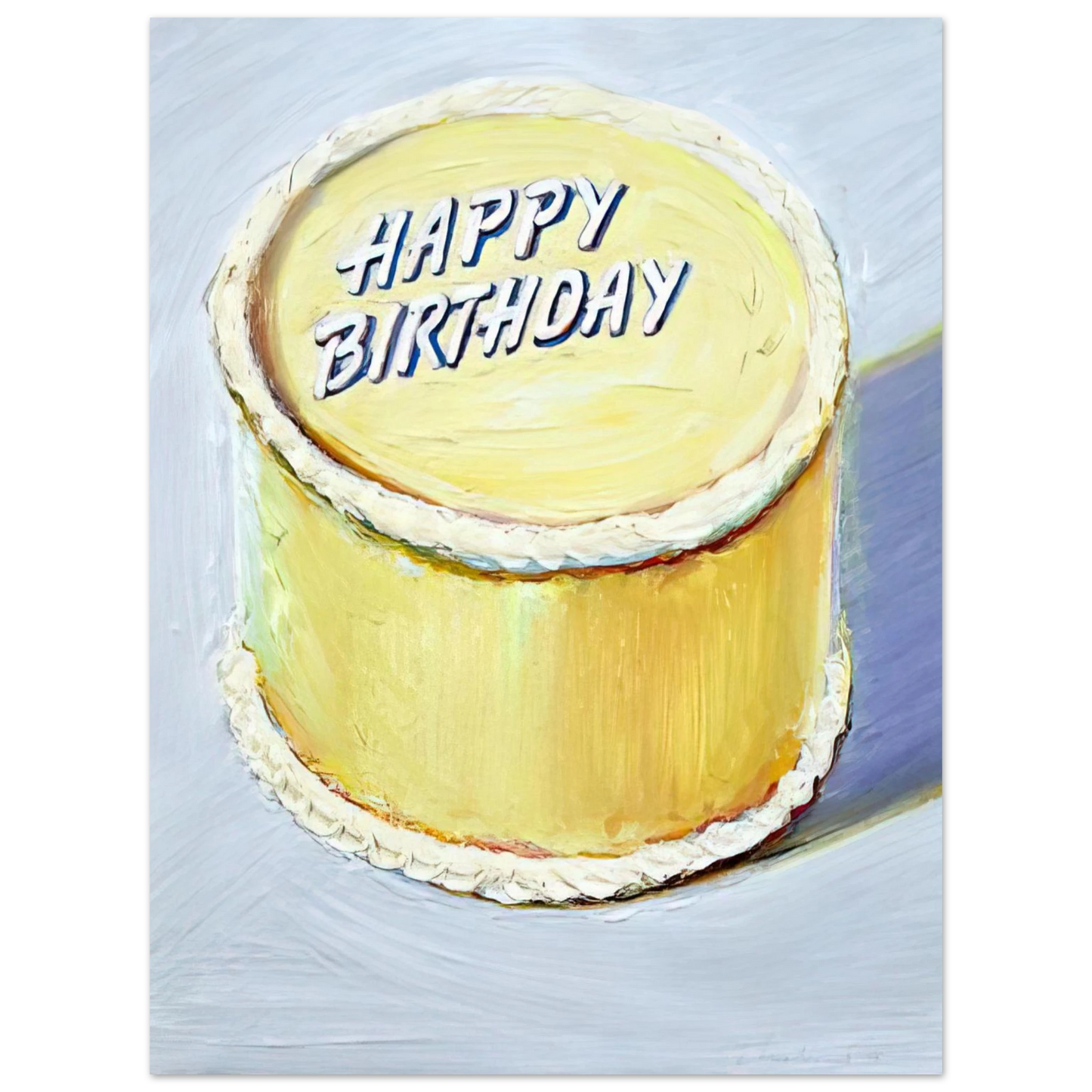 Wayne Thiebaud - Happy Birthday Cake - 1975 Wall Art - 21x29.7 cm / 8x12" - Fine Art Poster - -
