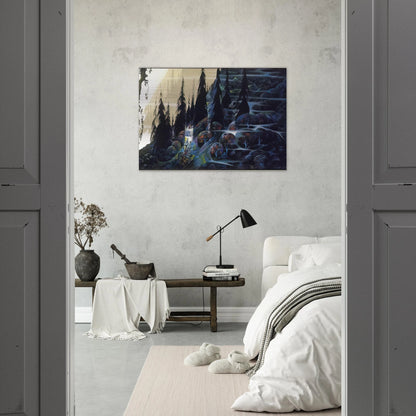Black Spruce - Eyvind Earle Brushed Aluminum Print - 70x100 cm / 28x40 inches | Eyvind Earle Aluminum Print | Eyvind Earle Prints