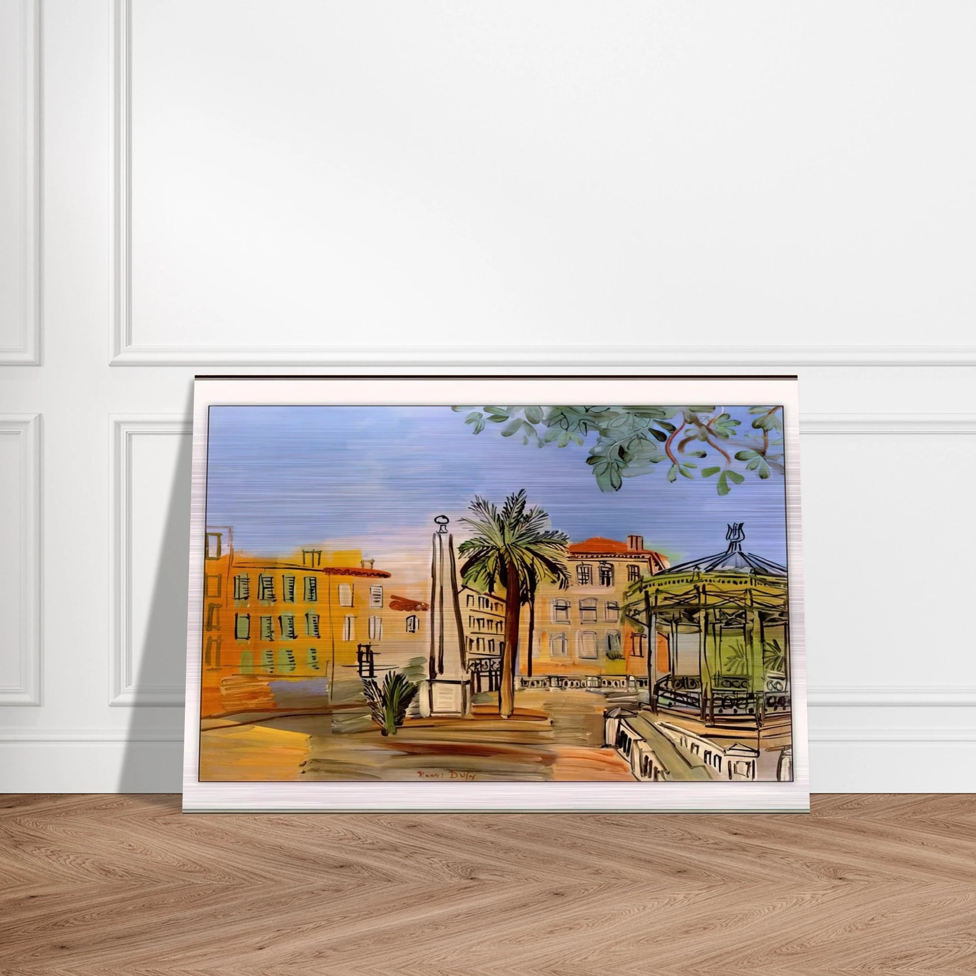 THE SQUARE IN HYERES - Raoul Dufy Brushed Aluminum Print - 70x100 cm / 28x40 inches | Raoul Dufy Aluminum Print | Raoul Dufy Prints