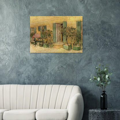 Exterior of a Restaurant at Asnieres - Vincent van Gogh Brushed Aluminum Print - 70x100 cm / 28x40 inches | Vincent van Gogh Aluminum Print | Vincent van Gogh Prints