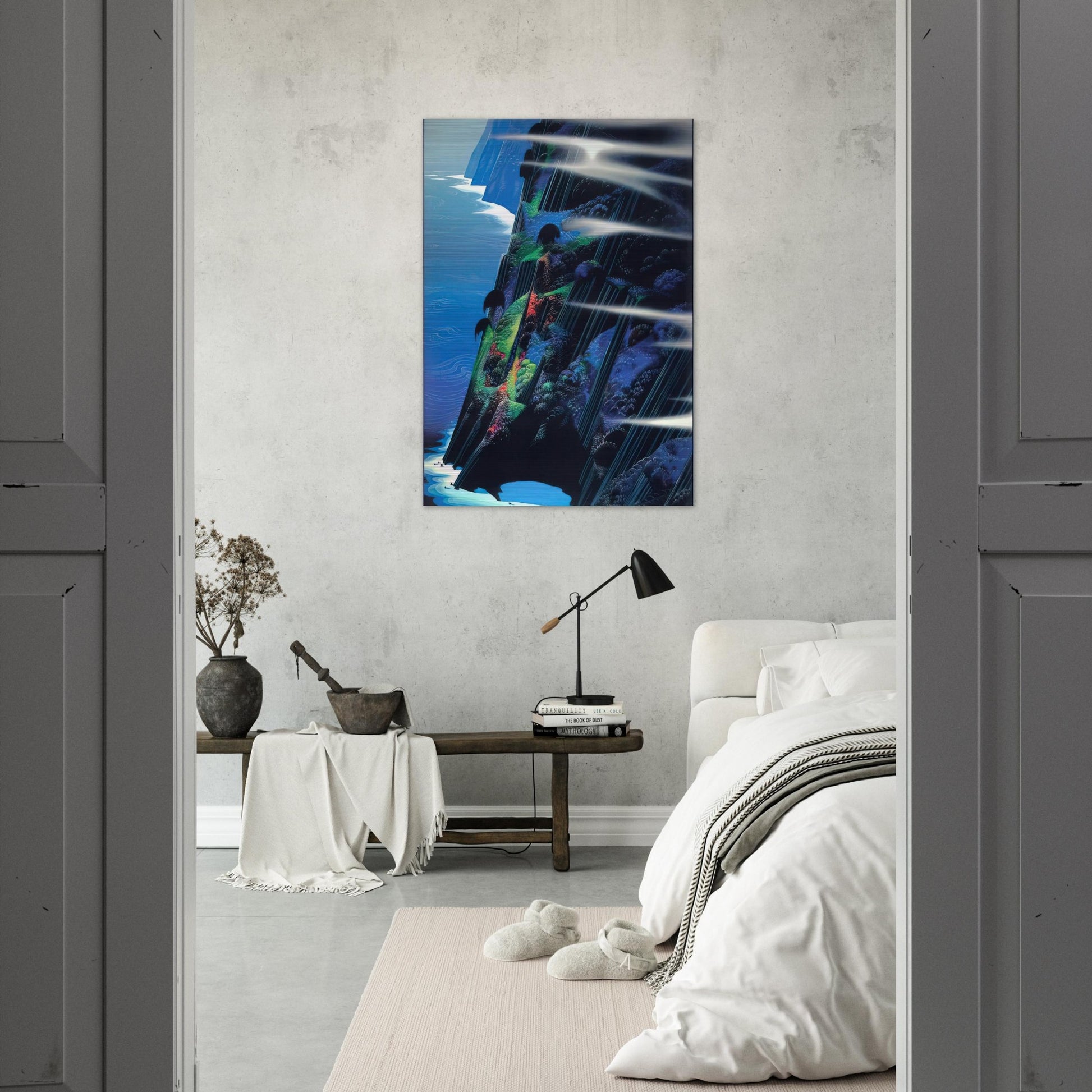 Where Dreams are Born - Eyvind Earle Brushed Aluminum Print - 70x100 cm / 28x40 inches | Eyvind Earle Aluminum Print | Eyvind Earle Prints