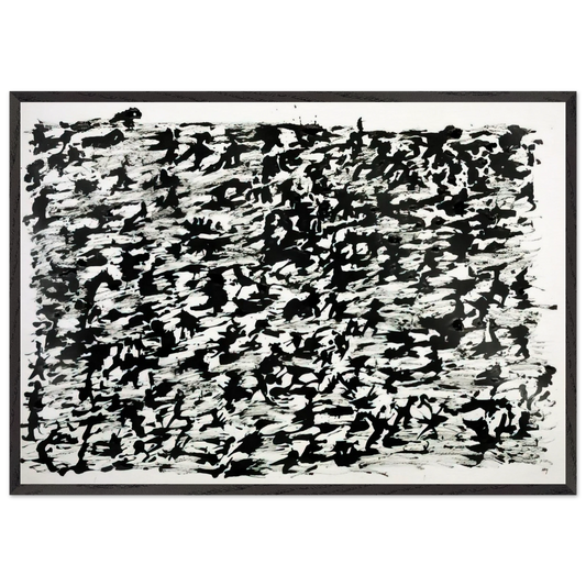 Untitled Chinese Ink Drawing - 1961 - Henri Michaux 70x100 cm / 28x40 inches Framed Art Print – Black Wooden Frame
