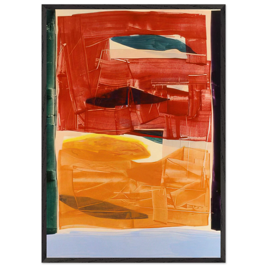 Circes Palace - 1982 - Ronnie Landfield 70x100 cm / 28x40 inches Framed Art Print – Black Wooden Frame