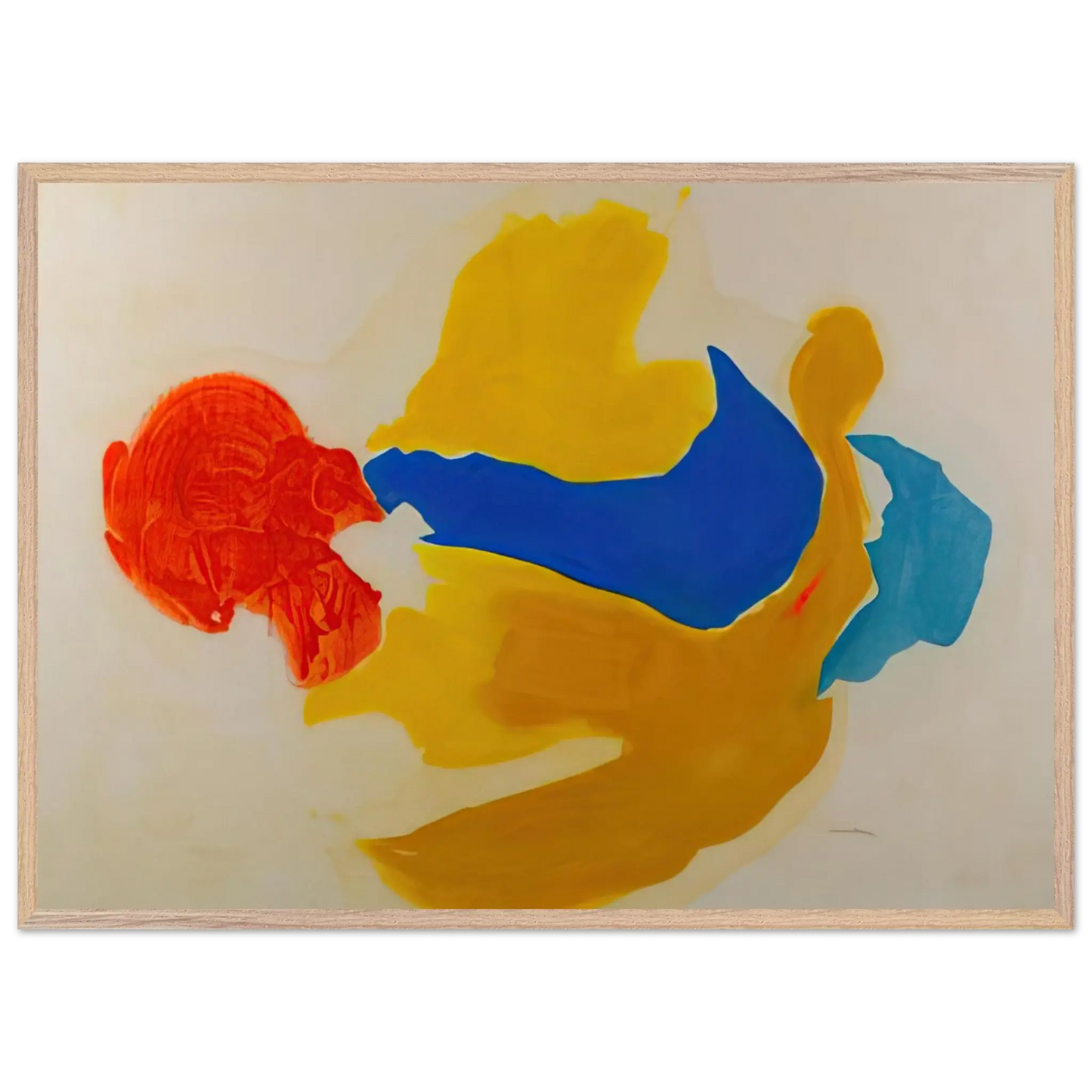 Helen Frankenthaler - Blue Jay - 1963  United States Wall art - A1 (59.4 x 84.1  cm) - Premium Wooden Framed Poster With Fine Art Paper - Black frame