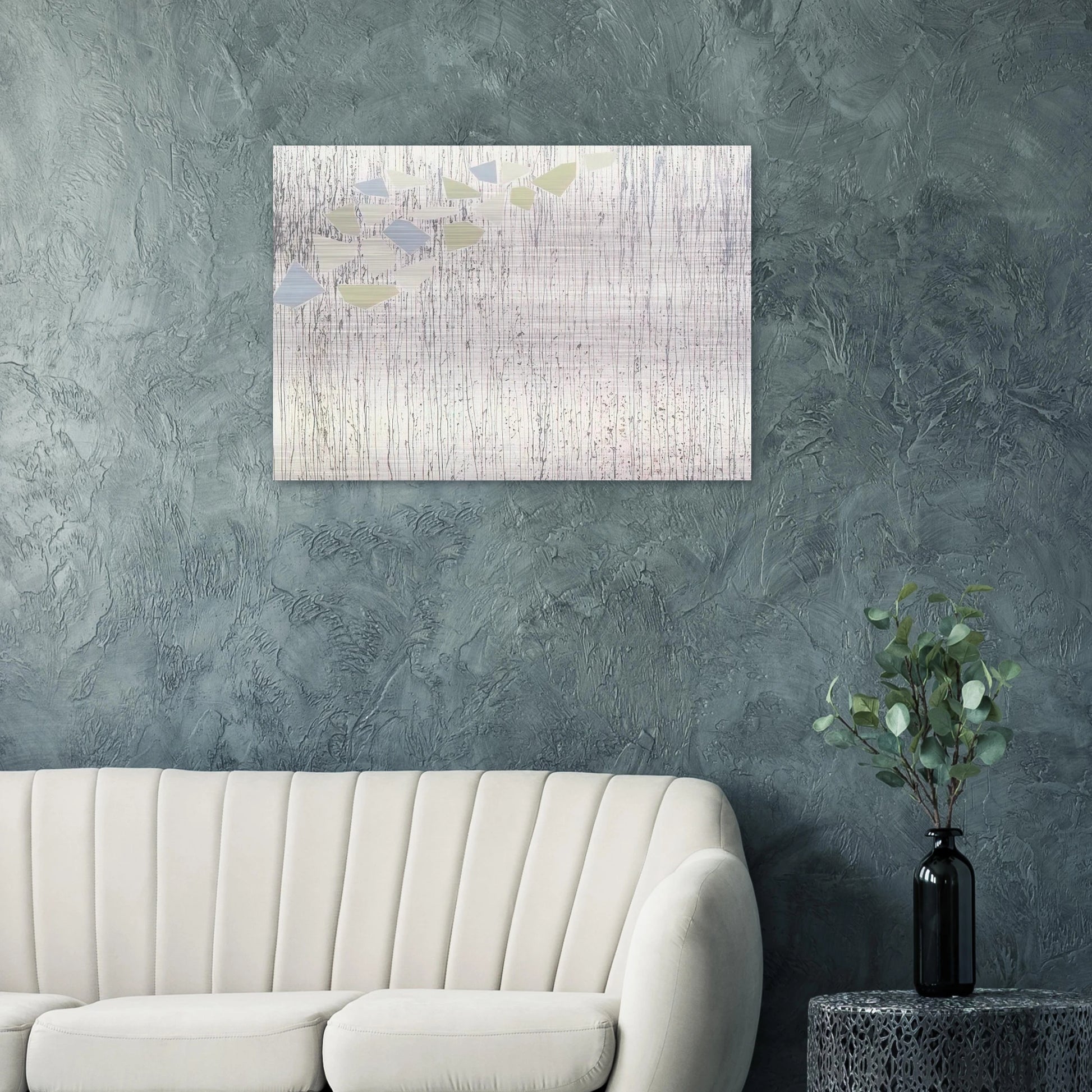 Pale colors on runs - Abstract Expressionism - Robert Goodnough Brushed Aluminum Print - 70x100 cm / 28x40 inches | Robert Goodnough Aluminum Print | Robert Goodnough Prints