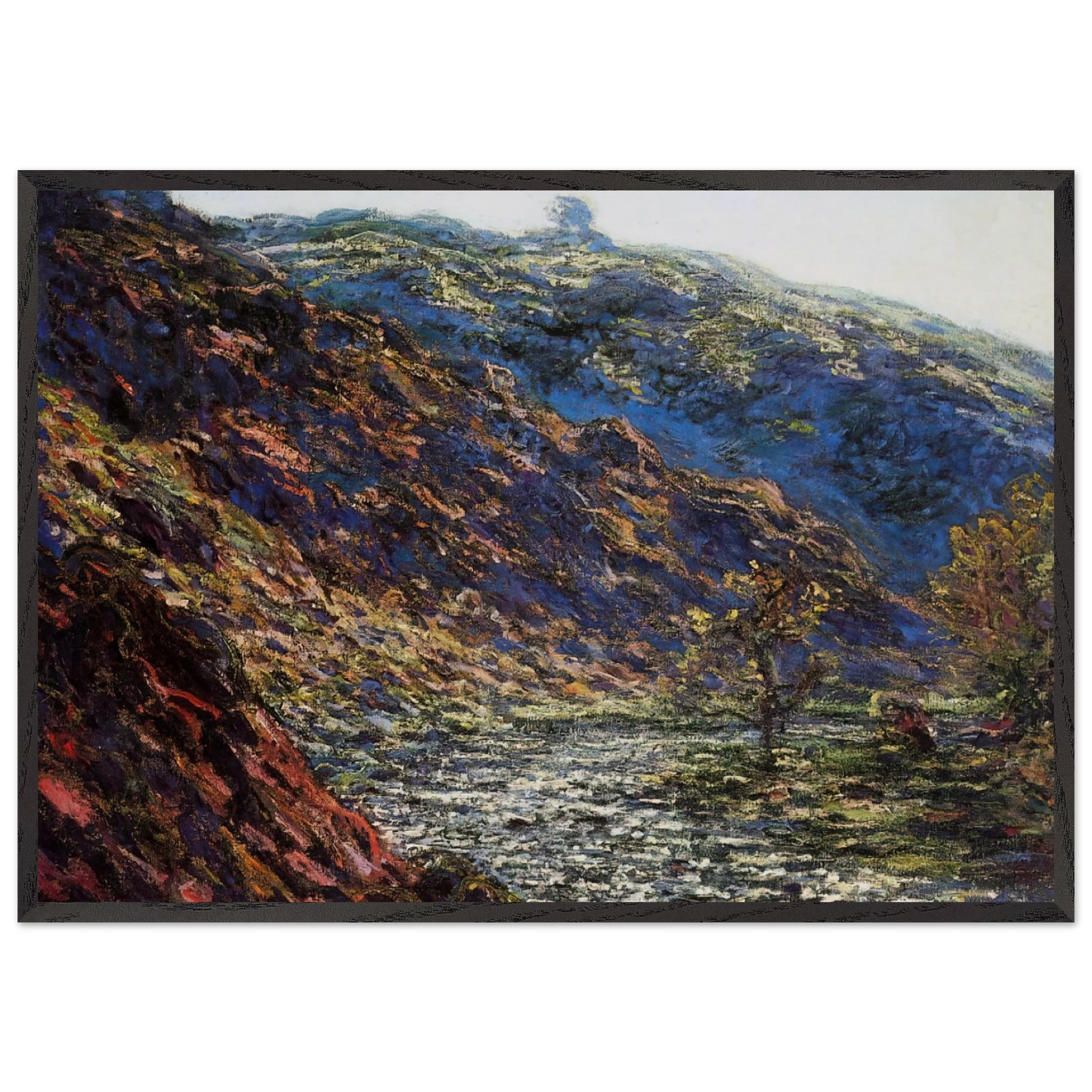 The Old Tree Gorge of the Petite Creuse - claude monet 70x100 cm / 28x40 inches Framed Art Print – Black Wooden Frame