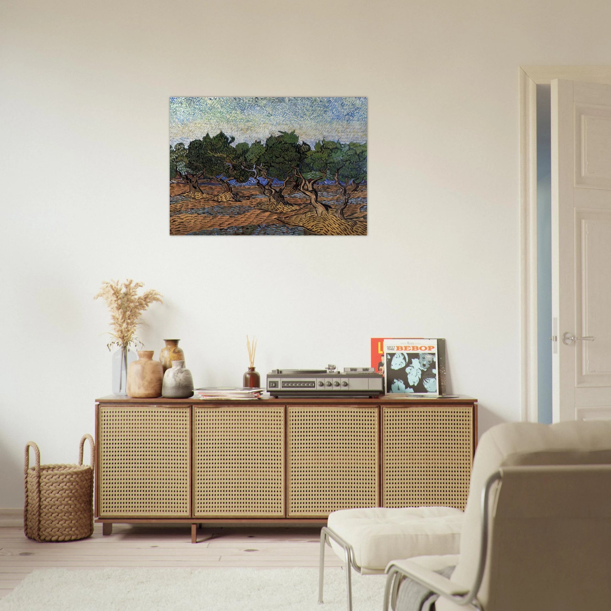 Olive Grove - Vincent van Gogh Brushed Aluminum Print - 70x100 cm / 28x40 inches | Vincent van Gogh Aluminum Print | Vincent van Gogh Prints