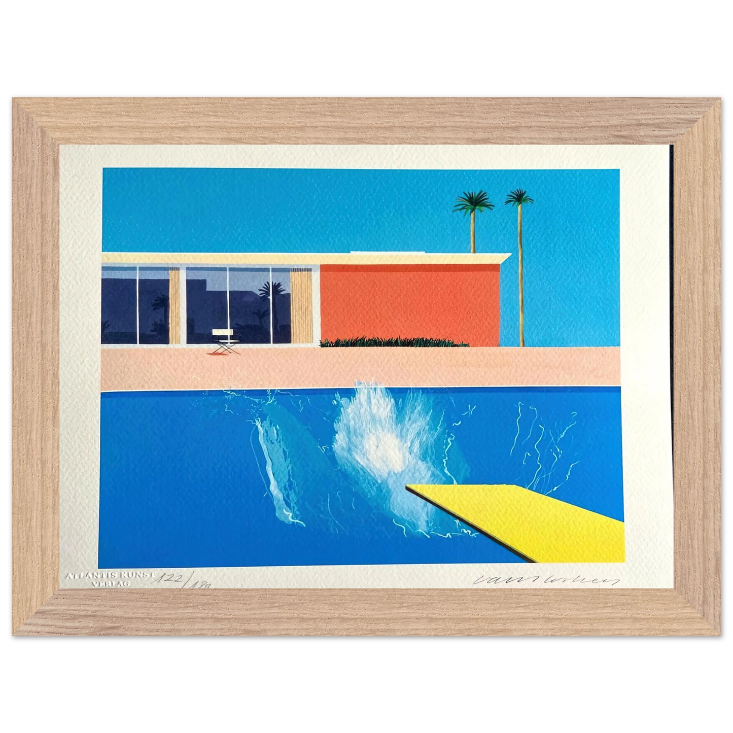 David Hockney - David Hockney Wall art - 60x80 cm / 24x32 inches - Premium Wooden Framed Poster With Fine Art Paper-canvas - Wood frame