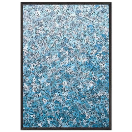 SEA 2005 - Yayoi Kusama 70x100 cm / 28x40 inches Framed Art Print – Black Wooden Frame