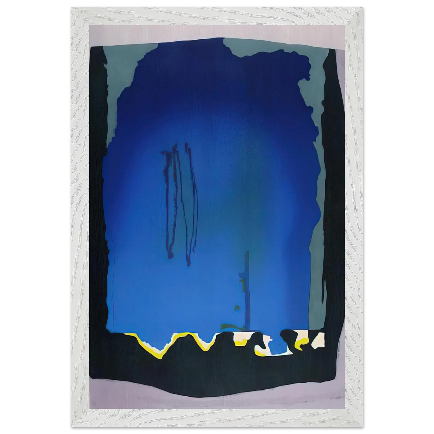 Helen Frankenthaler - Freefall - 1992 Wall art - 60x80 cm / 24x32 inches - Premium Wooden Framed Poster With Fine Art Paper-canvas - Black frame