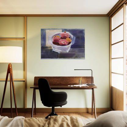 Still Life with Bowl of Pomegranates - 1964 - Morris Graves Brushed Aluminum Print - 70x100 cm / 28x40 inches | Morris Graves Aluminum Print | Morris Graves Prints