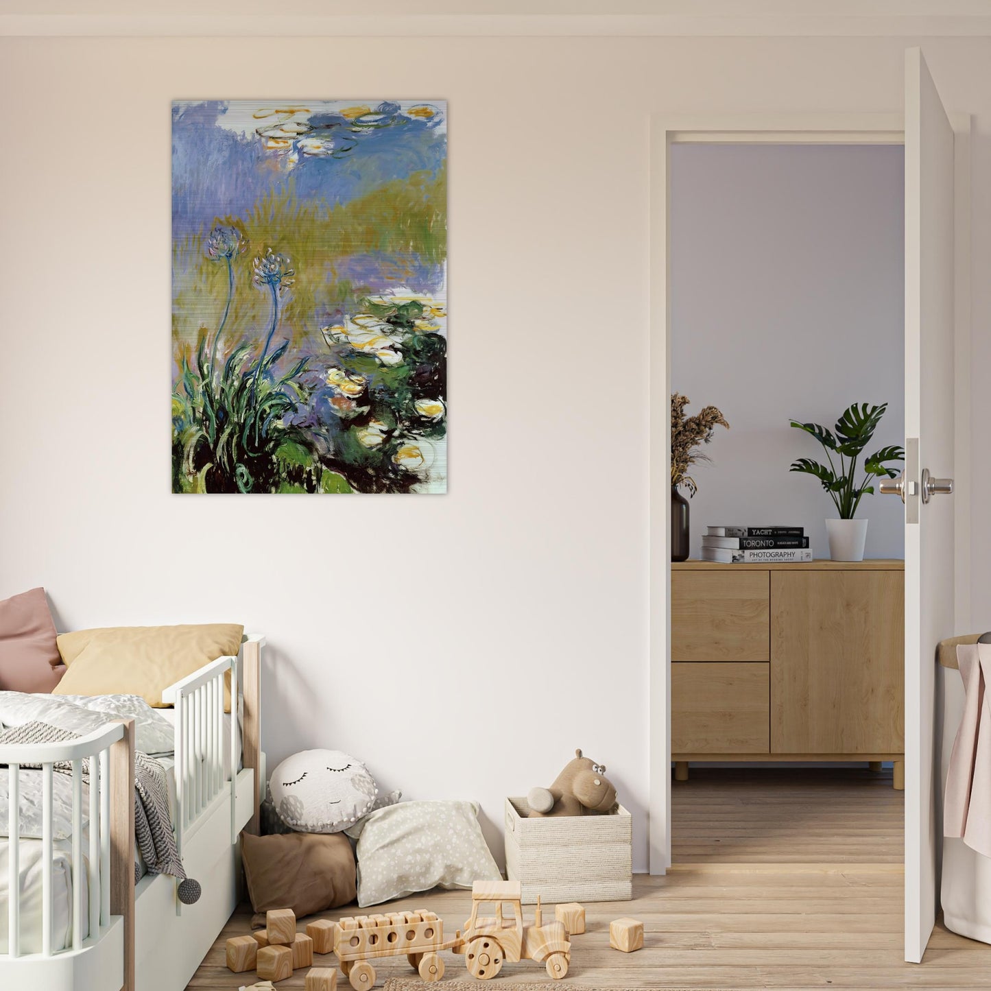 Agapanthus - claude monet Brushed Aluminum Print - 70x100 cm / 28x40 inches | claude monet Aluminum Print | claude monet Prints