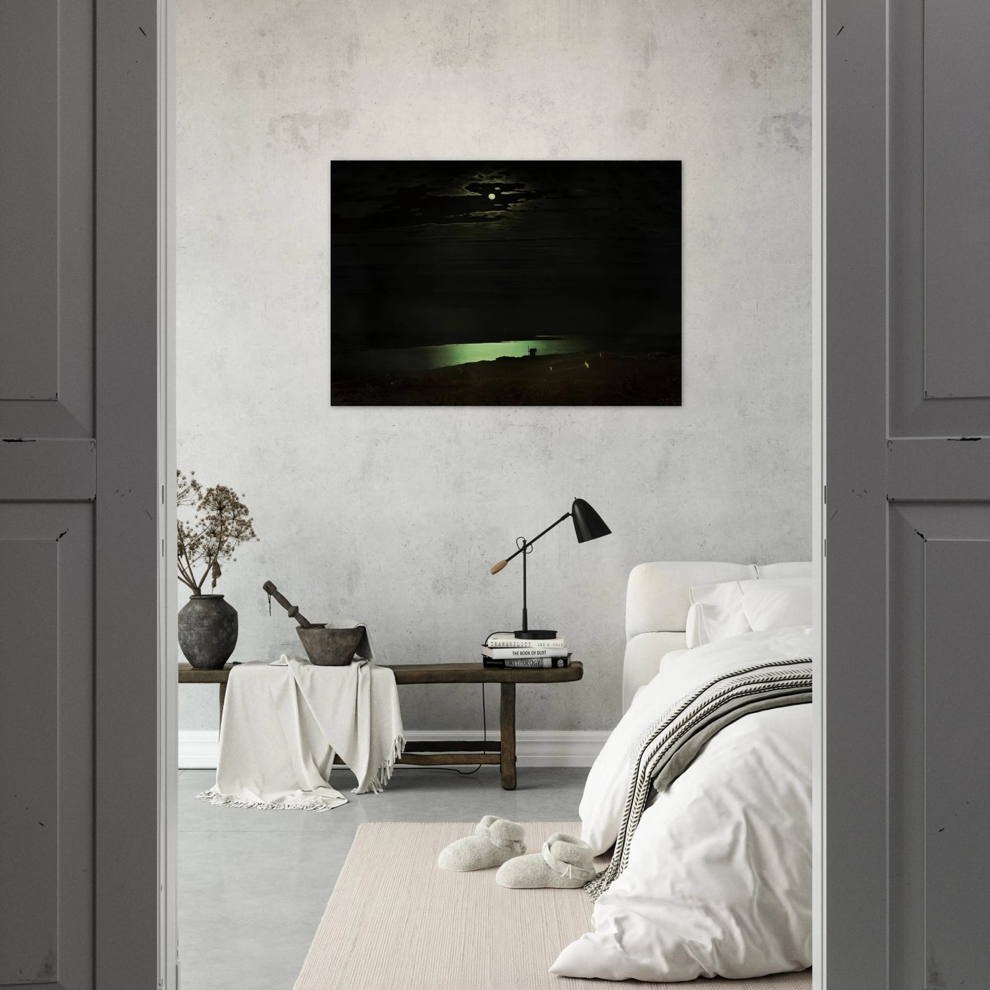 Moonlight Night on the Dnieper - Arkhyp Kuindzhi Brushed Aluminum Print - 70x100 cm / 28x40 inches | Arkhyp Kuindzhi Aluminum Print | Arkhyp Kuindzhi Prints
