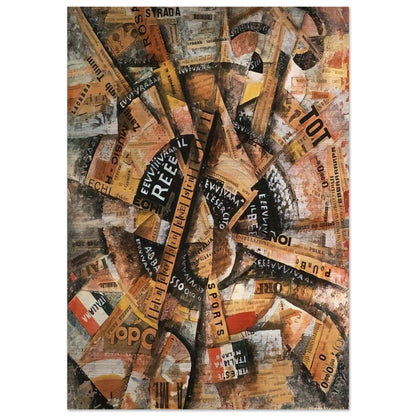 INTERVENTIONIST DEMONSTRATION PATRIOTIC HOLIDAY FREEWORD PAINTING 1914 1914 - Carlo Carra Brushed Aluminum Print - 70x100 cm / 28x40 inches | Carlo Carra Aluminum Print | Carlo Carra Prints