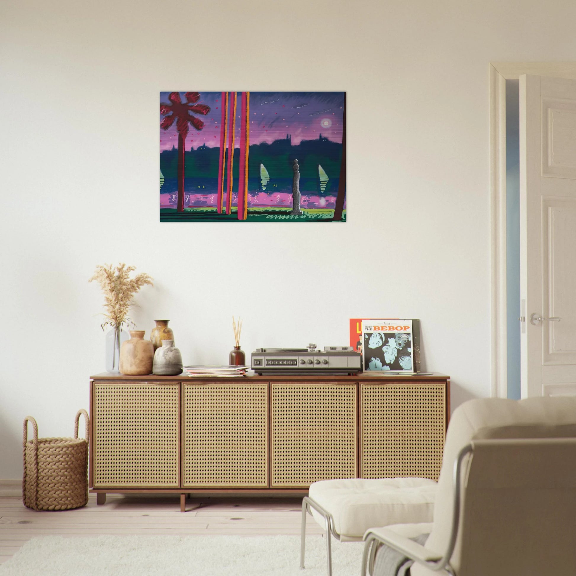 Suave Como La Noche - 1982 - Carlos Almaraz Brushed Aluminum Print - 70x100 cm / 28x40 inches | Carlos Almaraz Aluminum Print | Carlos Almaraz Prints