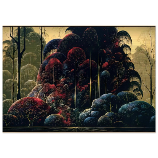 Wind Breaks - Eyvind Earle Brushed Aluminum Print - 70x100 cm / 28x40 inches | Eyvind Earle Aluminum Print | Eyvind Earle Prints