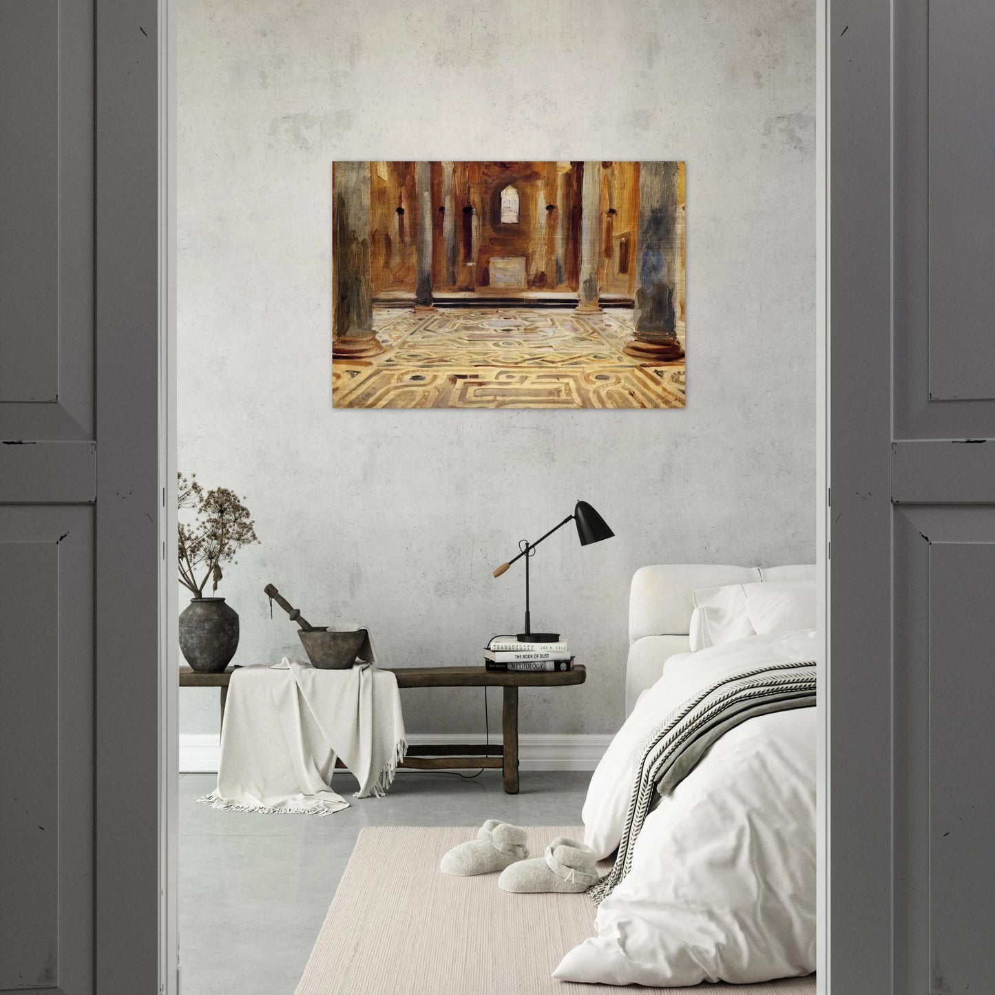 A Mosque, Cairo - John Singer Sargent Brushed Aluminum Print - 70x100 cm / 28x40 inches | John Singer Sargent Aluminum Print | John Singer Sargent Prints