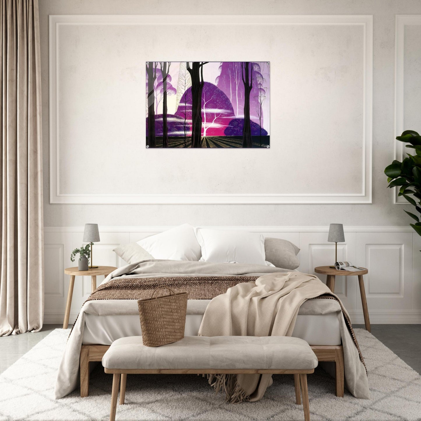 Purple Dawn - Eyvind Earle Acrylic Print - 70x100 cm / 28x40″ inches