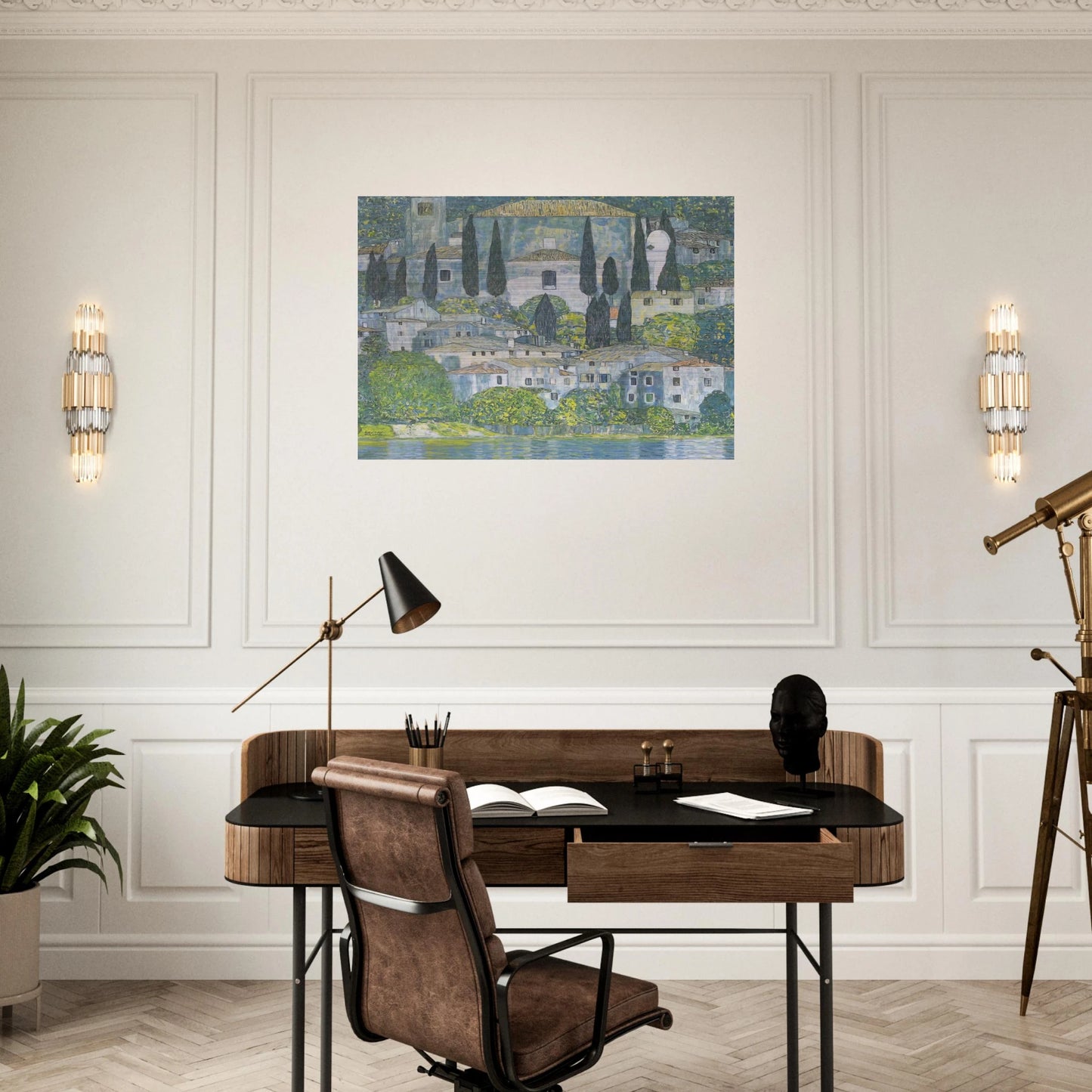 CHRURCH IN CASSONE 1913 - Gustav Klimt Brushed Aluminum Print - 70x100 cm / 28x40 inches | Gustav Klimt Aluminum Print | Gustav Klimt Prints