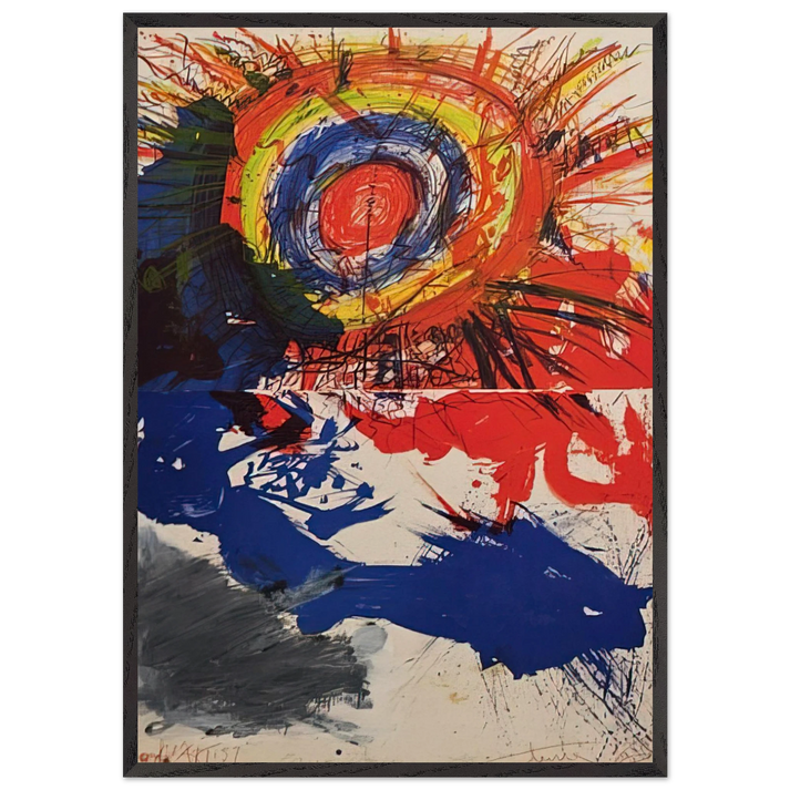 Composition - 1957 - Walasse Ting 70x100 cm / 28x40 inches Framed Art Print – Black Wooden Frame
