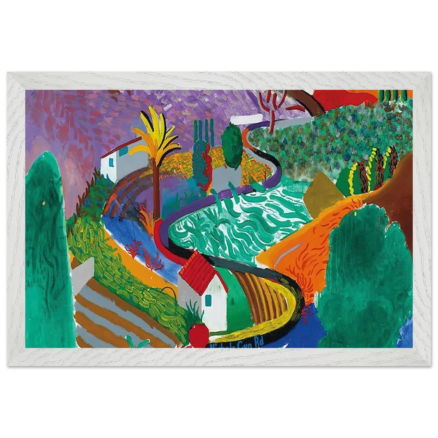 David Hockney - David Hockney Wall art - A1 (59.4 x 84.1  cm) - Premium Wooden Framed Poster With Fine Art Paper-canvas - Wood frame