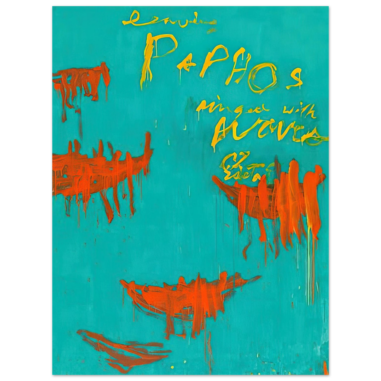 Cy Twombly - Leaving Paphos Ringed With Waves III  75x100 cm / 30x40inches Fine Art Poster