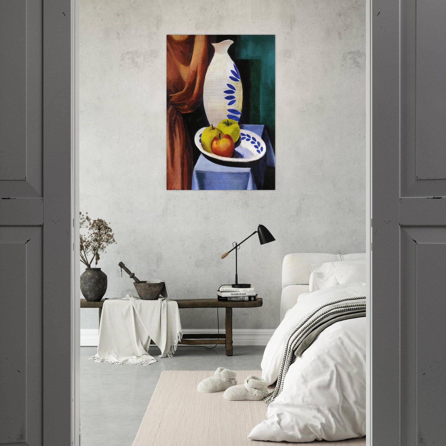STILL LIFE WITH WHITE PITCHER 1917 - Moise Kisling Brushed Aluminum Print - 70x100 cm / 28x40 inches | Moise Kisling Aluminum Print | Moise Kisling Prints