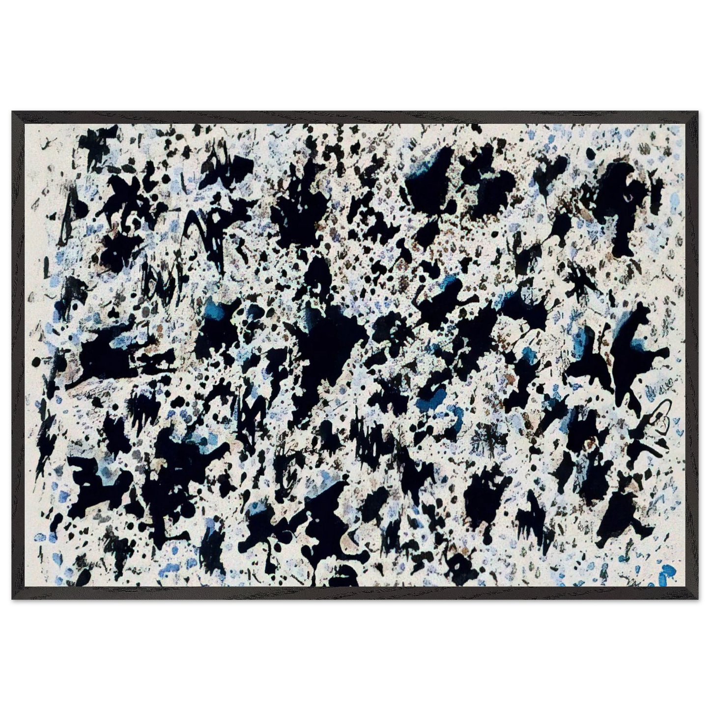 UNTITLED 1 N5 - Henri Michaux 70x100 cm / 28x40 inches Framed Art Print – Black Wooden Frame