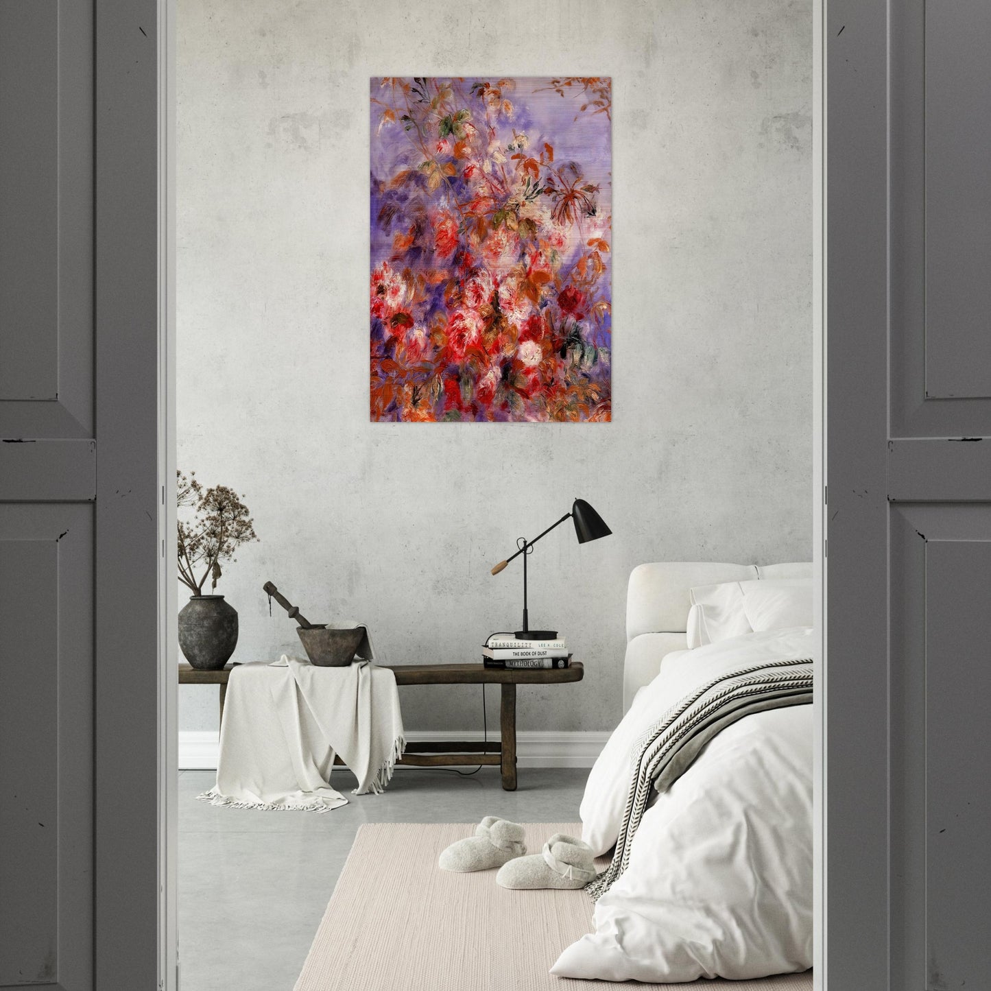 Roses By The Window - Pierre-Auguste Renoir Brushed Aluminum Print - 70x100 cm / 28x40 inches | Pierre-Auguste Renoir Aluminum Print | Pierre-Auguste Renoir Prints