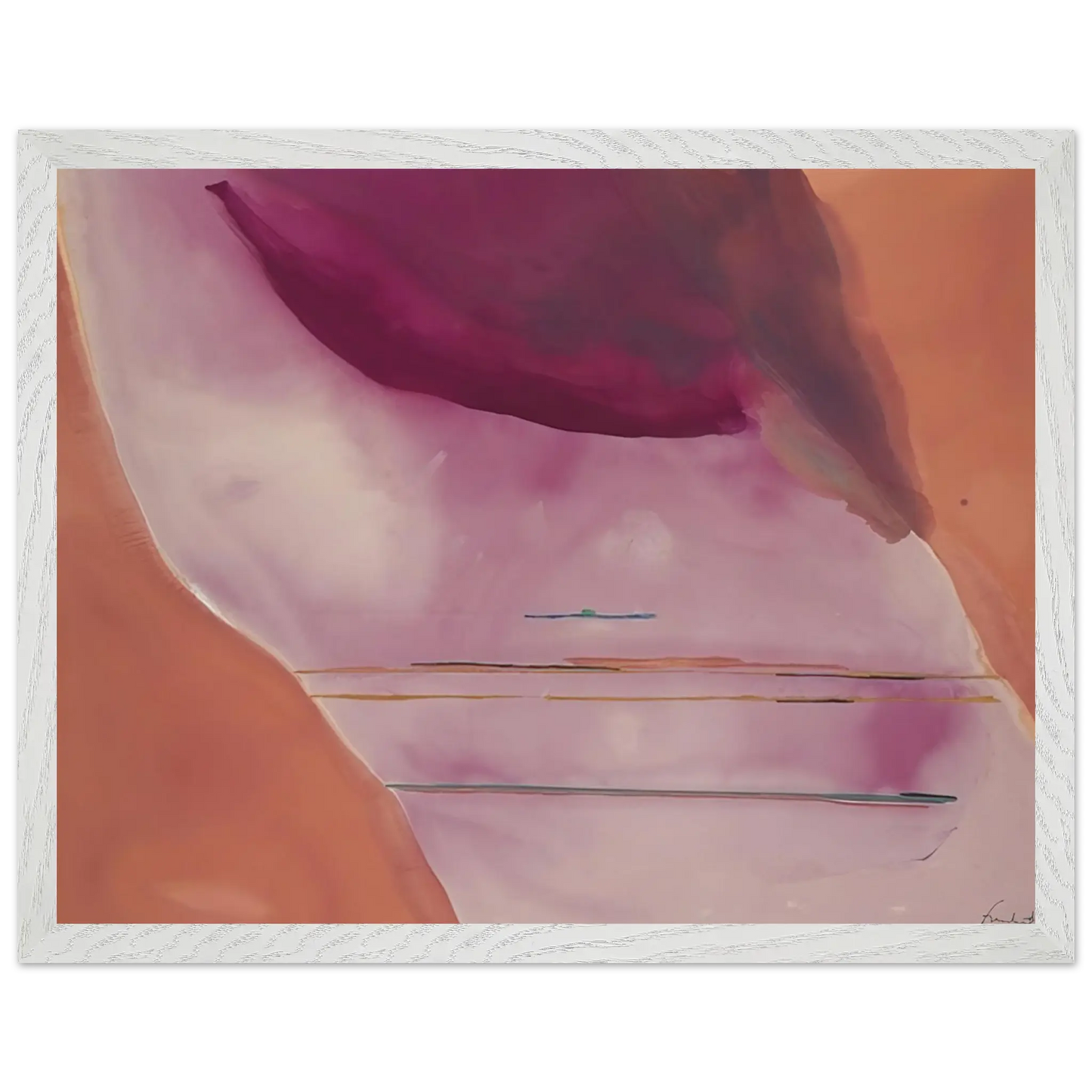 Helen Frankenthaler - Pendulum - 1972 Wall art - 70x70 cm / 28x28 Inches - Premium Wooden Framed Poster With Fine Art Paper - Black frame