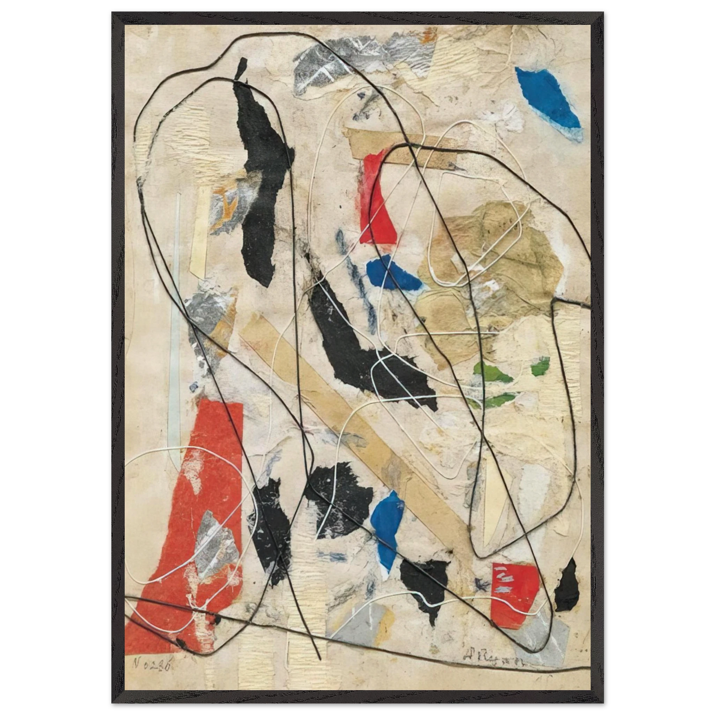 Number 236 - Abstract Expressionism - Anne Ryan 70x100 cm / 28x40 inches Framed Art Print – Black Wooden Frame