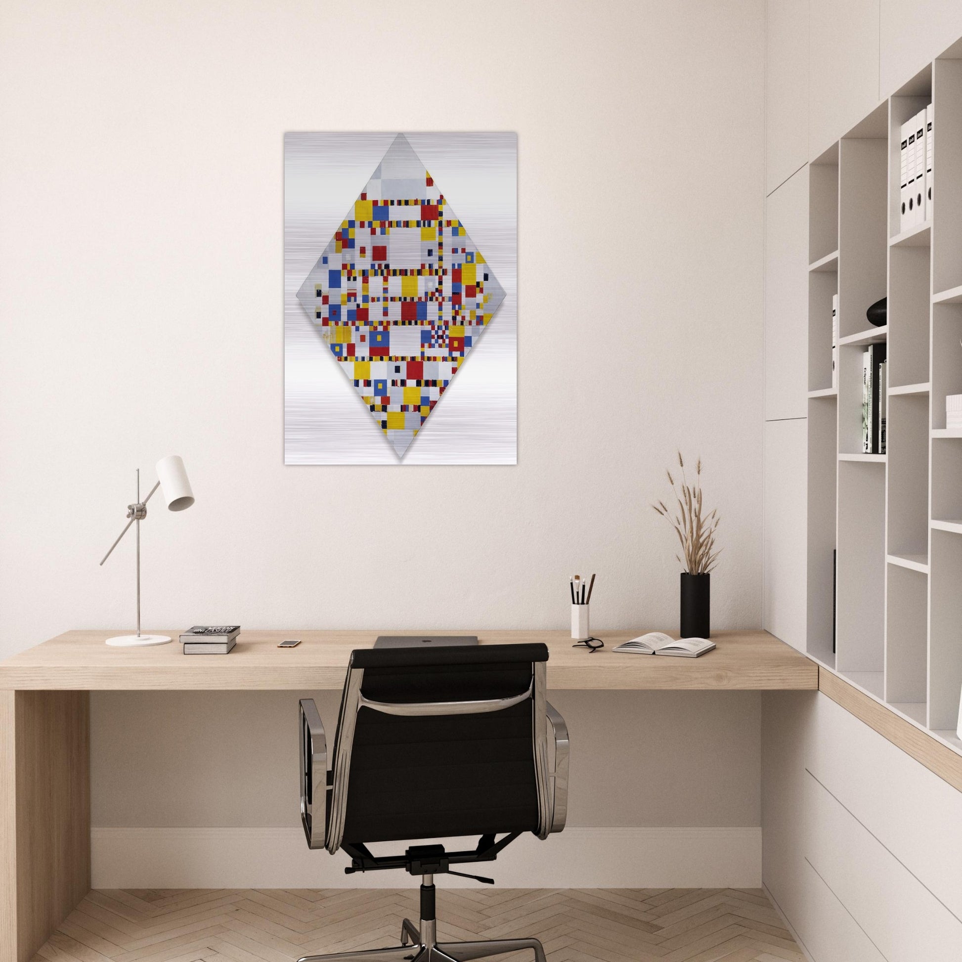 Victory Boogie Woogie - Piet Mondrian Brushed Aluminum Print - 70x100 cm / 28x40 inches | Piet Mondrian Aluminum Print | Piet Mondrian Prints