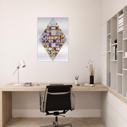 Victory Boogie Woogie - Piet Mondrian Brushed Aluminum Print - 70x100 cm / 28x40 inches | Piet Mondrian Aluminum Print | Piet Mondrian Prints