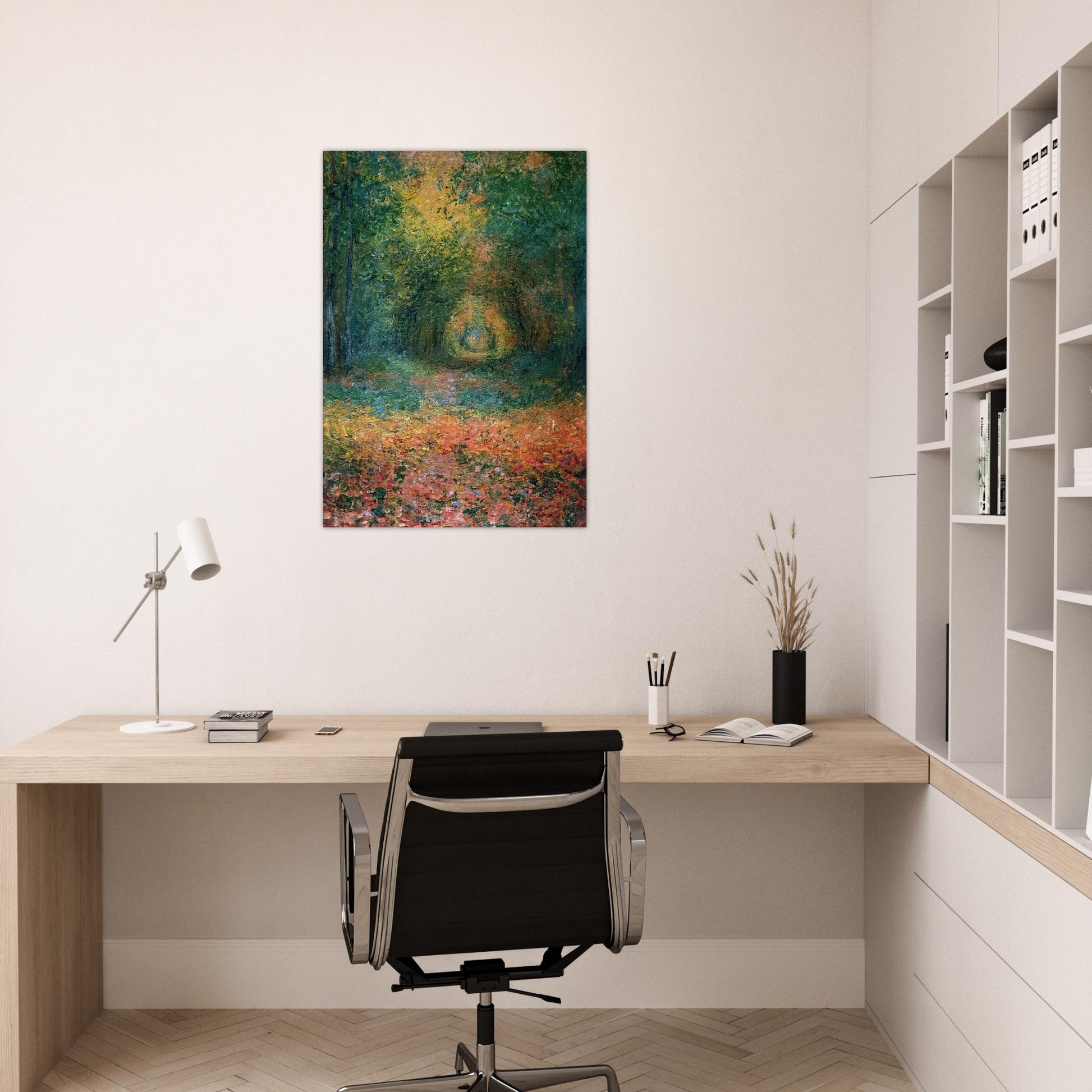 The Undergrowth in the Forest of Saint-Germain - claude monet Brushed Aluminum Print - 70x100 cm / 28x40 inches | claude monet Aluminum Print | claude monet Prints