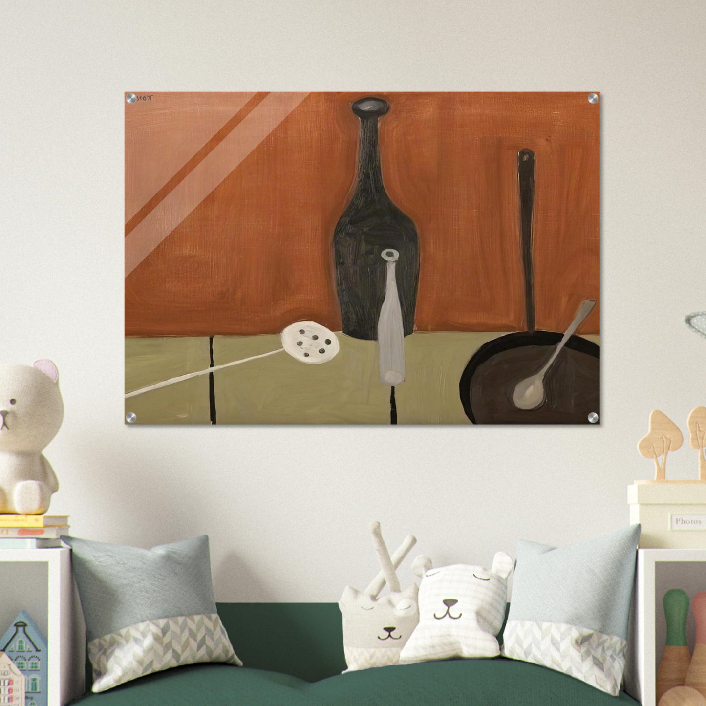Bottle and Fish Slice - 1949 - William Scott Acrylic Print - 70x100 cm / 28x40″ inches