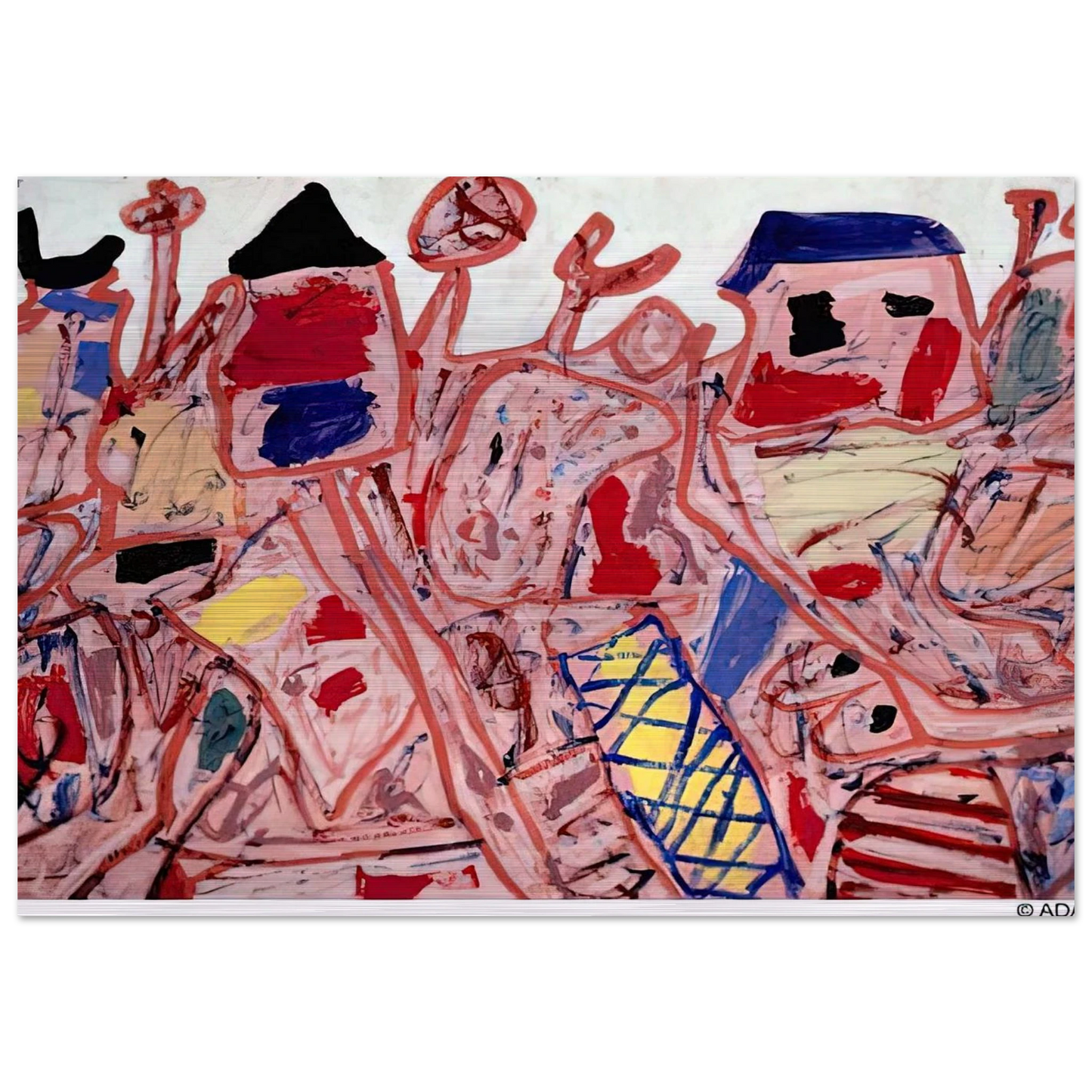 SUCCESSFUL CAMPAIGN - Jean Dubuffet Brushed Aluminum Print - 70x100 cm / 28x40 inches | Jean Dubuffet Aluminum Print | Jean Dubuffet Prints