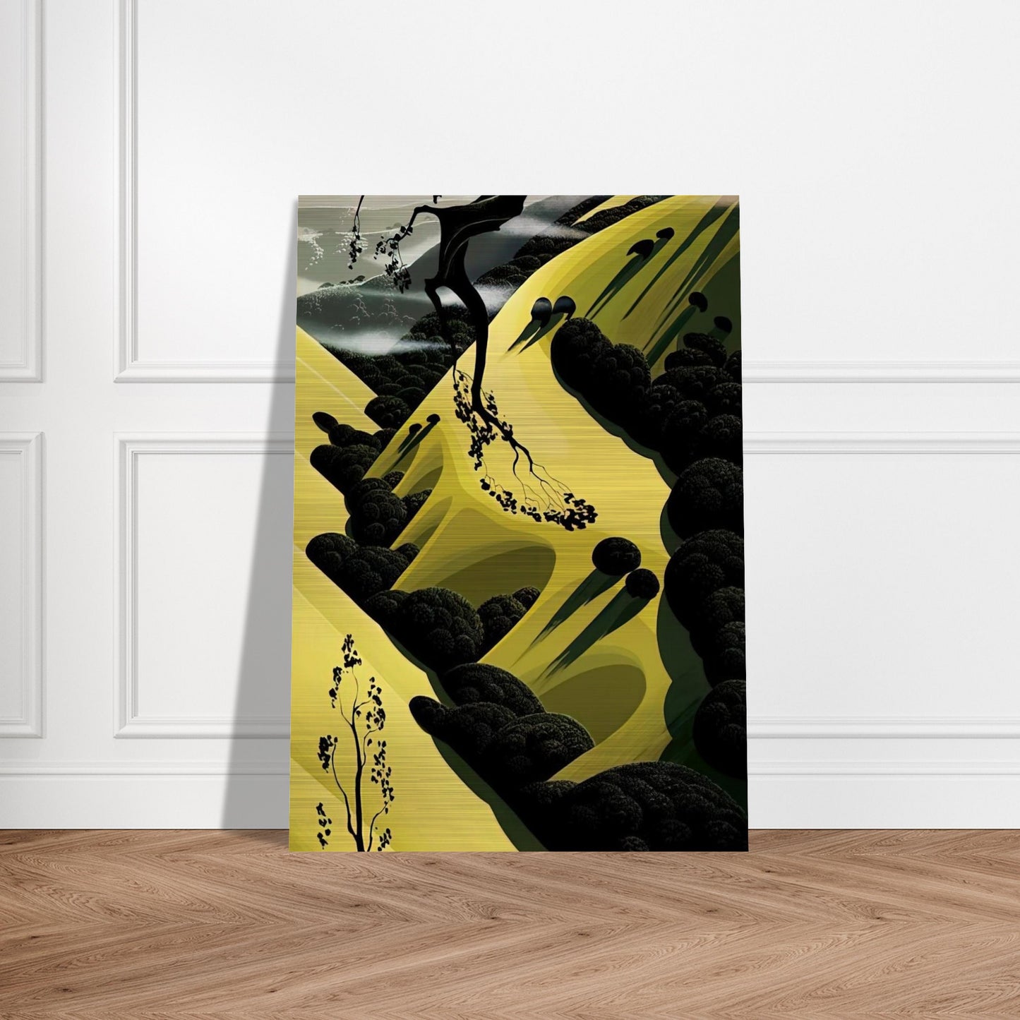 High Country Valley - Eyvind Earle Brushed Aluminum Print - 70x100 cm / 28x40 inches | Eyvind Earle Aluminum Print | Eyvind Earle Prints