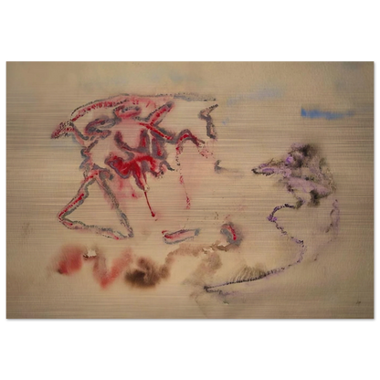 UNTITLED 1958 - Henri Michaux Brushed Aluminum Print - 70x100 cm / 28x40 inches | Henri Michaux Aluminum Print | Henri Michaux Prints