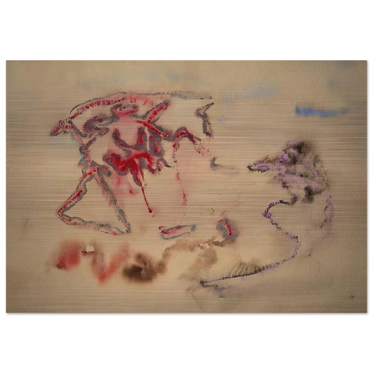 UNTITLED 1958 - Henri Michaux Brushed Aluminum Print - 70x100 cm / 28x40 inches | Henri Michaux Aluminum Print | Henri Michaux Prints