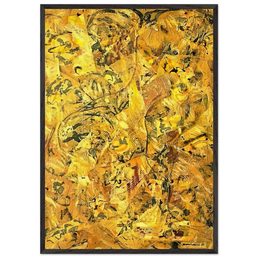 NUMBER 2 - Jackson Pollock 70x100 cm / 28x40 inches Framed Art Print – Black Wooden Frame