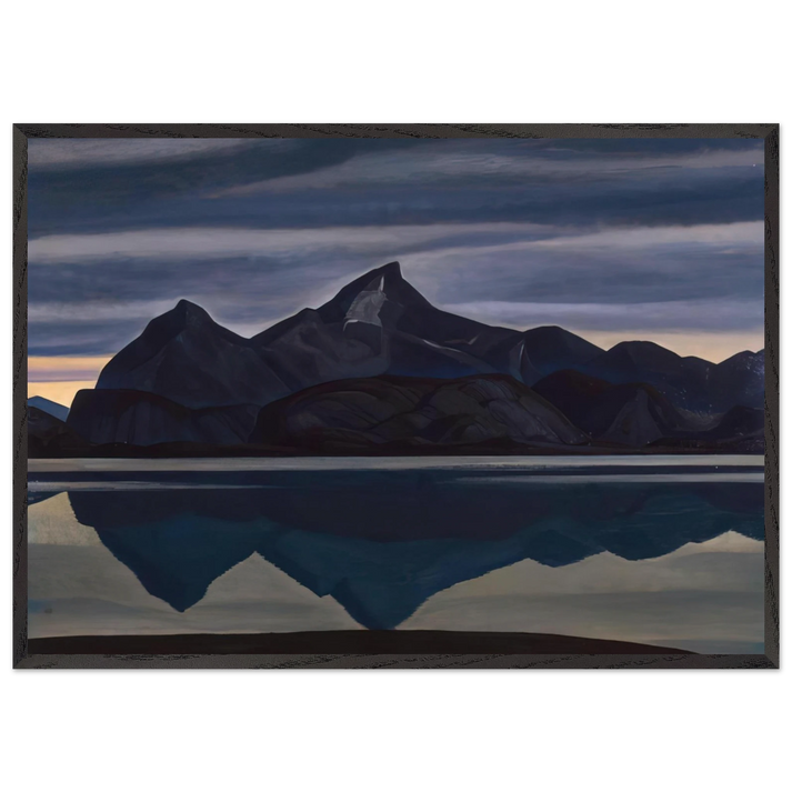 Mirrored Mountain South Greenland - Rockwell Kent 70x100 cm / 28x40 inches Framed Art Print – Black Wooden Frame