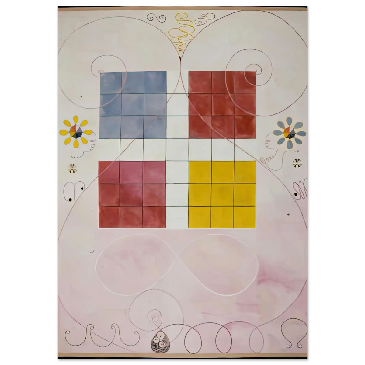 Hilma af Klint - DE TIO ST RSTA N 10 ALDERDOMEN 1907 Wall art - 30x45 cm / 12x18 Inches - Premium Wooden Framed Poster With Fine Art Paper - Wood frame