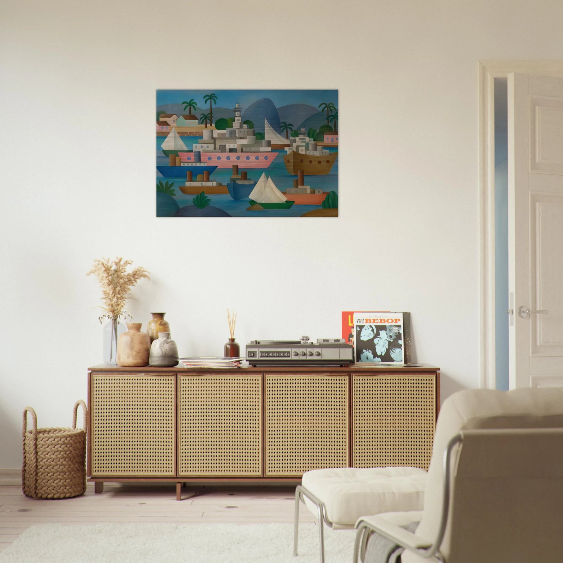 Porto I - Tarsila do Amaral Brushed Aluminum Print - 70x100 cm / 28x40 inches | Tarsila do Amaral Aluminum Print | Tarsila do Amaral Prints