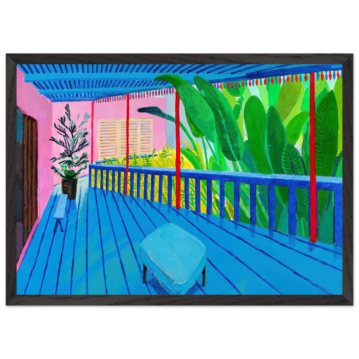 David Hockney - David Hockney Wall art - 21x29.7 cm / 8x12" - Premium Wooden Framed Poster With Fine Art Paper-canvas - Black frame