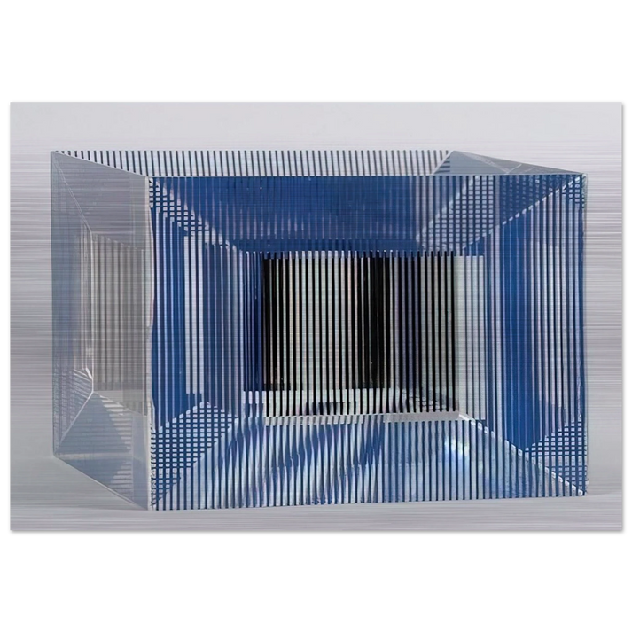 CUBE WITH AMBIGOUS SPACE 1981 - Jesus Rafael Soto Brushed Aluminum Print - 70x100 cm / 28x40 inches | Jesus Rafael Soto Aluminum Print | Jesus Rafael Soto Prints