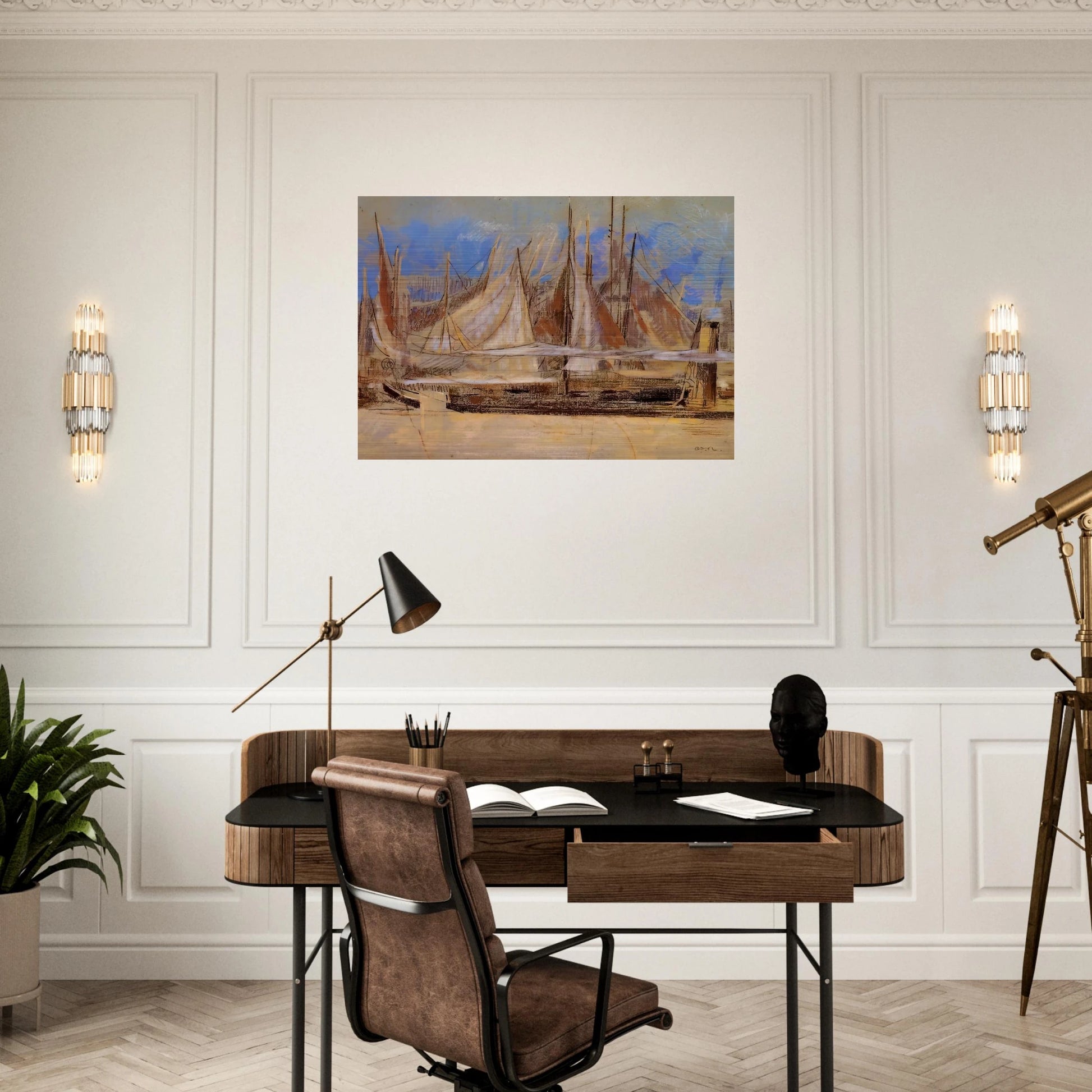YACHTS AT ROYAN 1902 - Odilon Redon Brushed Aluminum Print - 70x100 cm / 28x40 inches | Odilon Redon Aluminum Print | Odilon Redon Prints
